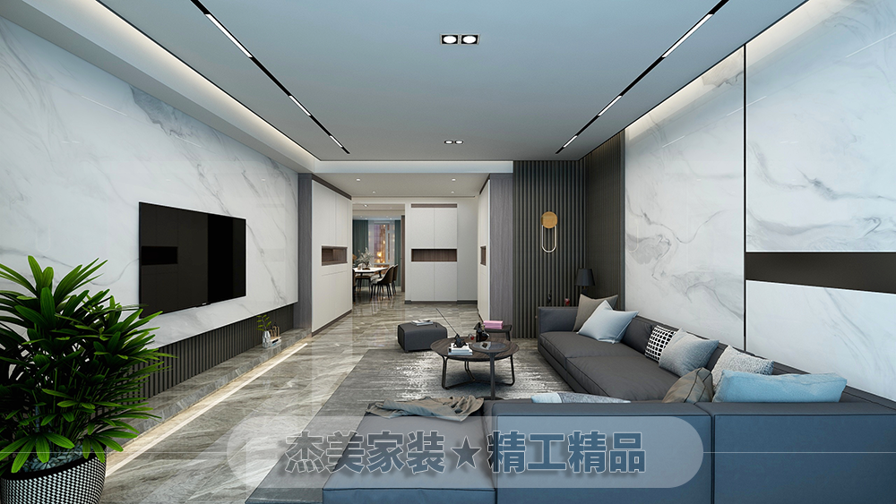 160m2現代簡約魯能拂海園大連家裝案例|開發區-大連